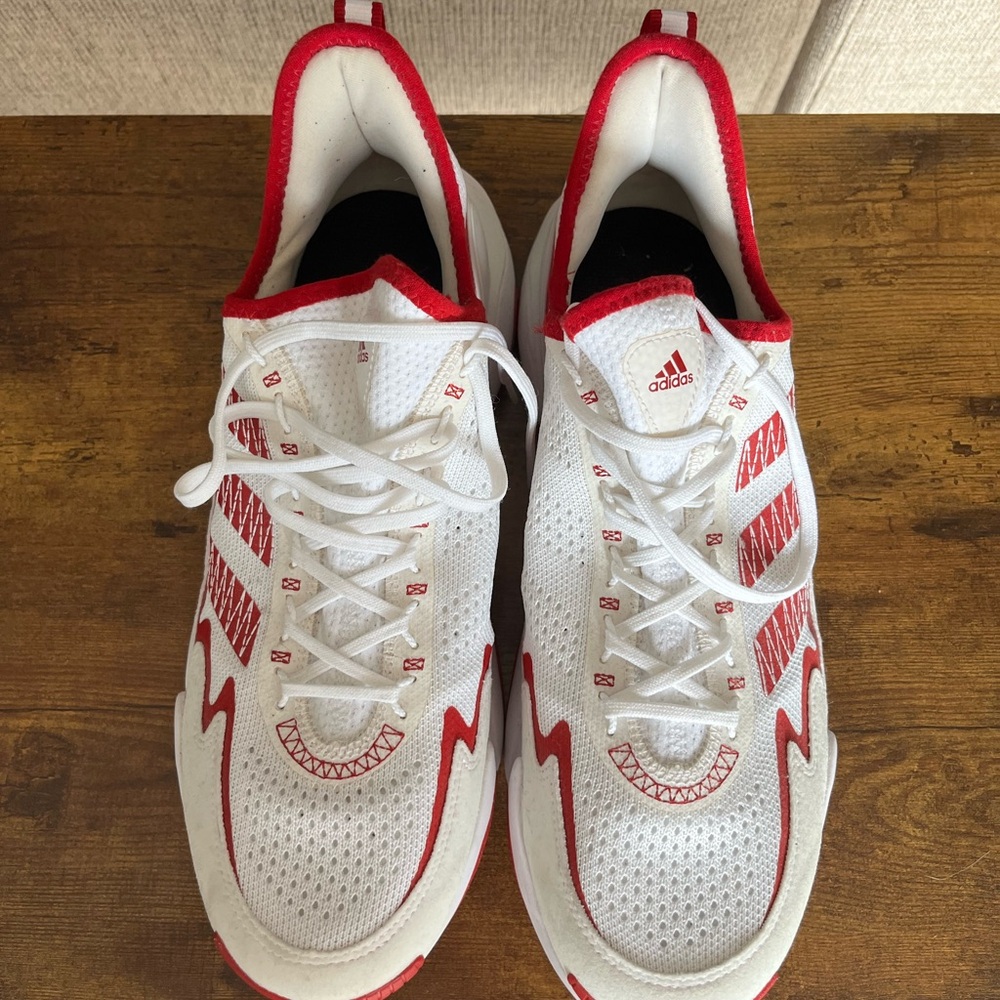 Adidas White and Red Athletic Shoes